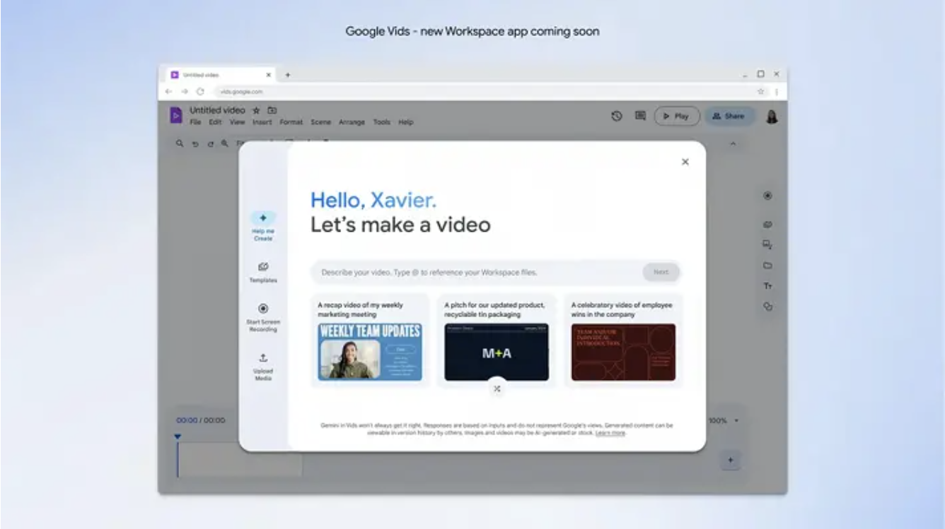 Google Vids, Rekomendasi AI untuk Bantu Kamu Buat Video